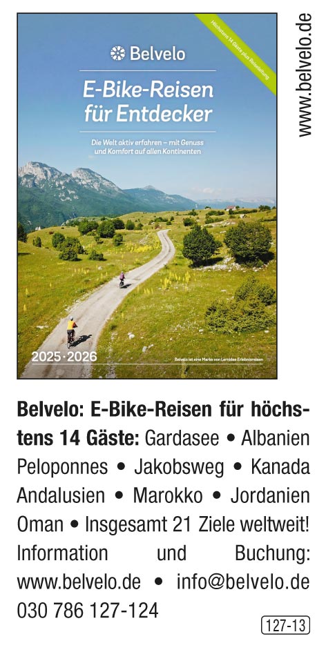 BELVELO- E-Bike Reisen für Entdecker