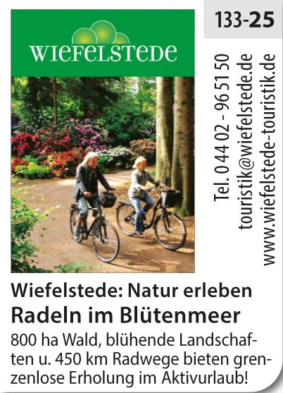 Wiefelstede - Radurlaub im blütenprächtiger Natur