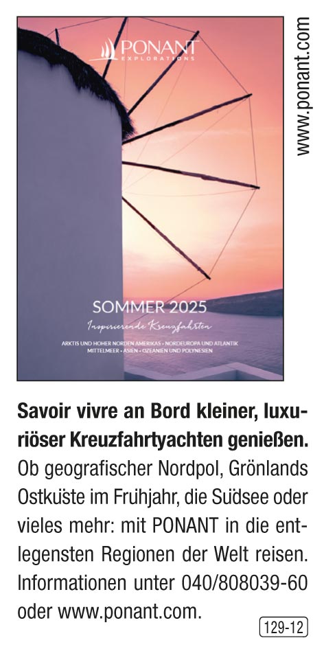 PONANT - Sommer 2025 – Inspirierende Kreuzfahrten