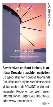 PONANT - Sommer 2025 – Inspirierende Kreuzfahrten