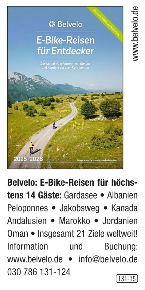 BELVELO- E-Bike Reisen für Entdecker