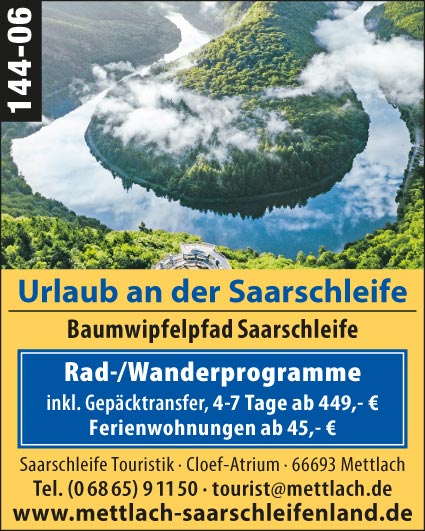 Urlaub an der Saarschleife - Rad- und Wanderprogramme